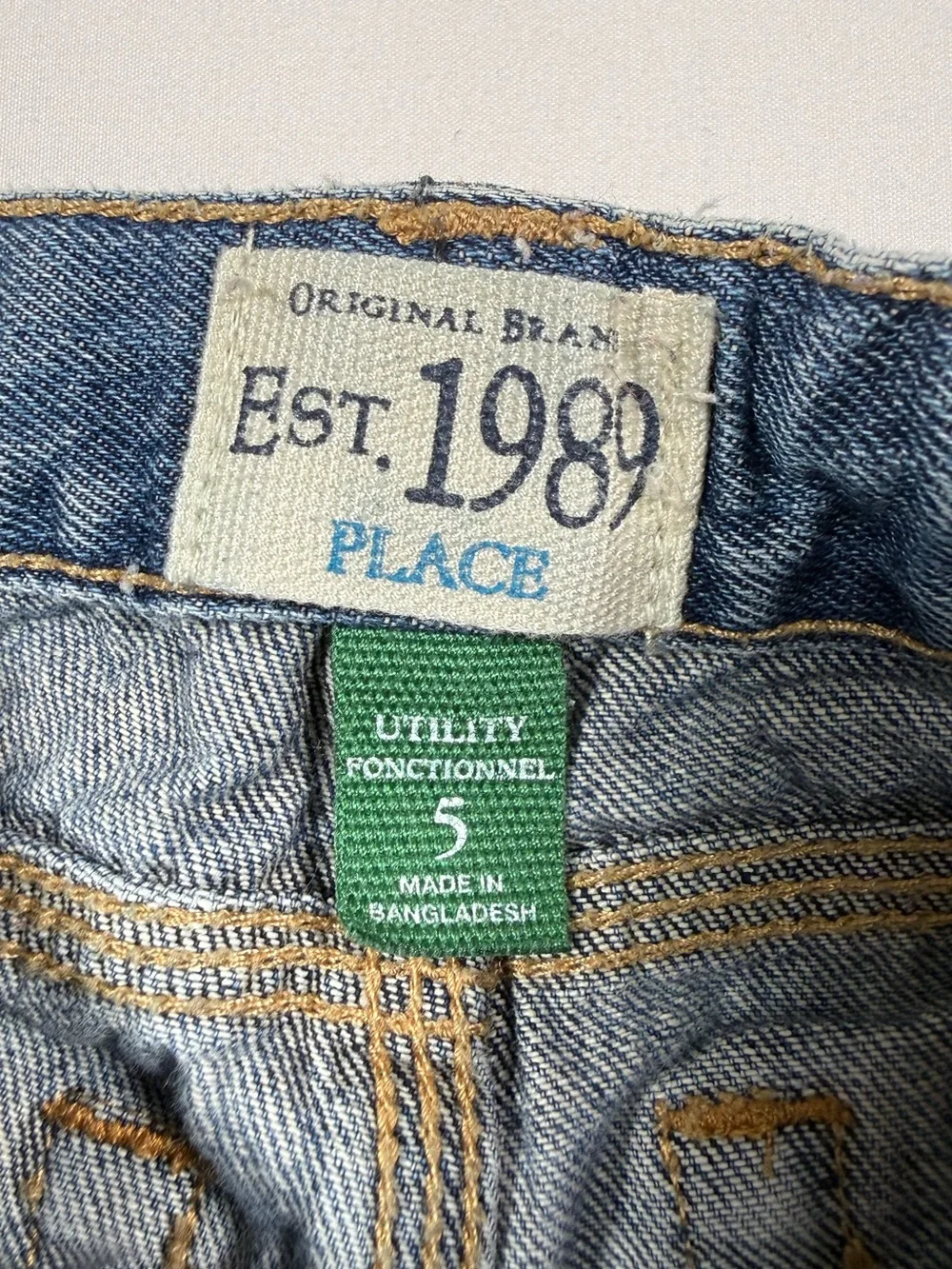 PLACE Boys Utility‎ Carpenter Jeans 5 Wide Leg Skater Y2K Denim Cargo Workwear